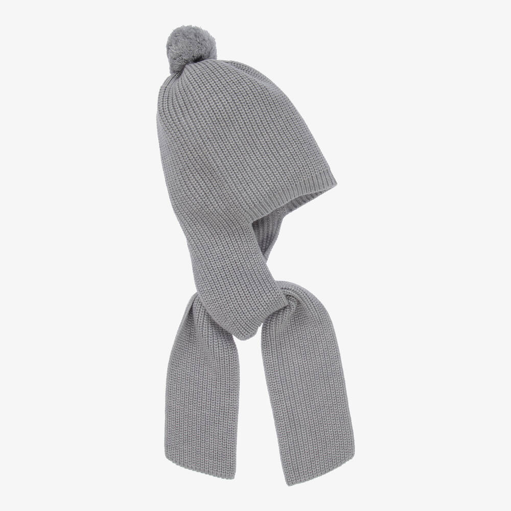 Artesanía Granlei- Grey Hat & Attached Scarf | Childrensalon Outlet