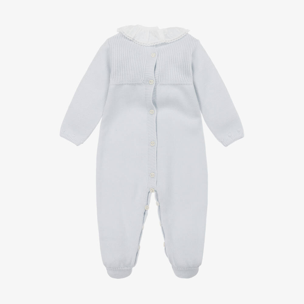 Artesanía Granlei-Grey Knitted Ruffle Collar Babygrow | Childrensalon Outlet