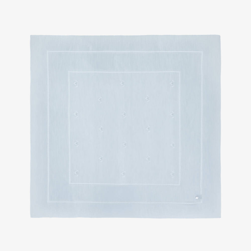 Artesanía Granlei-Grey Openwork Knitted Baby Blanket (106cm) | Childrensalon Outlet