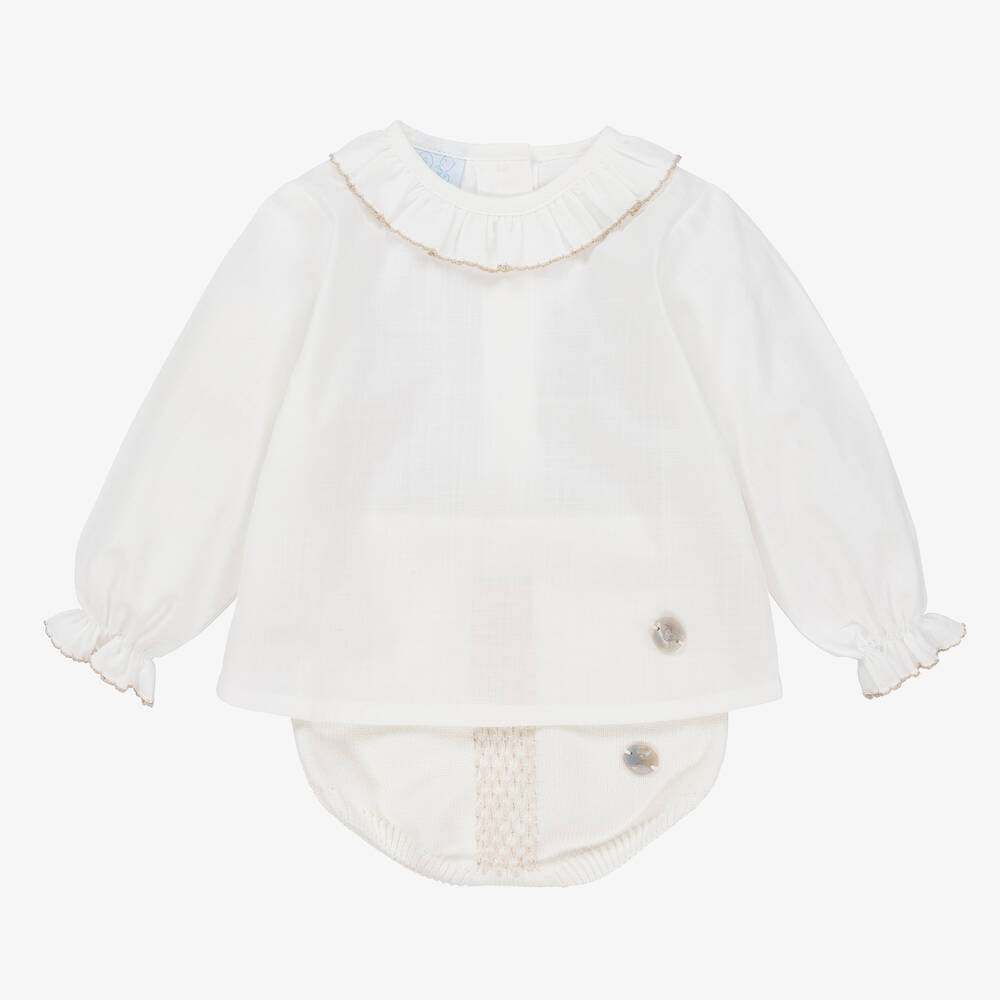 Artesanía Granlei - Bluse & Shorts für Babys elfenbein | Childrensalon