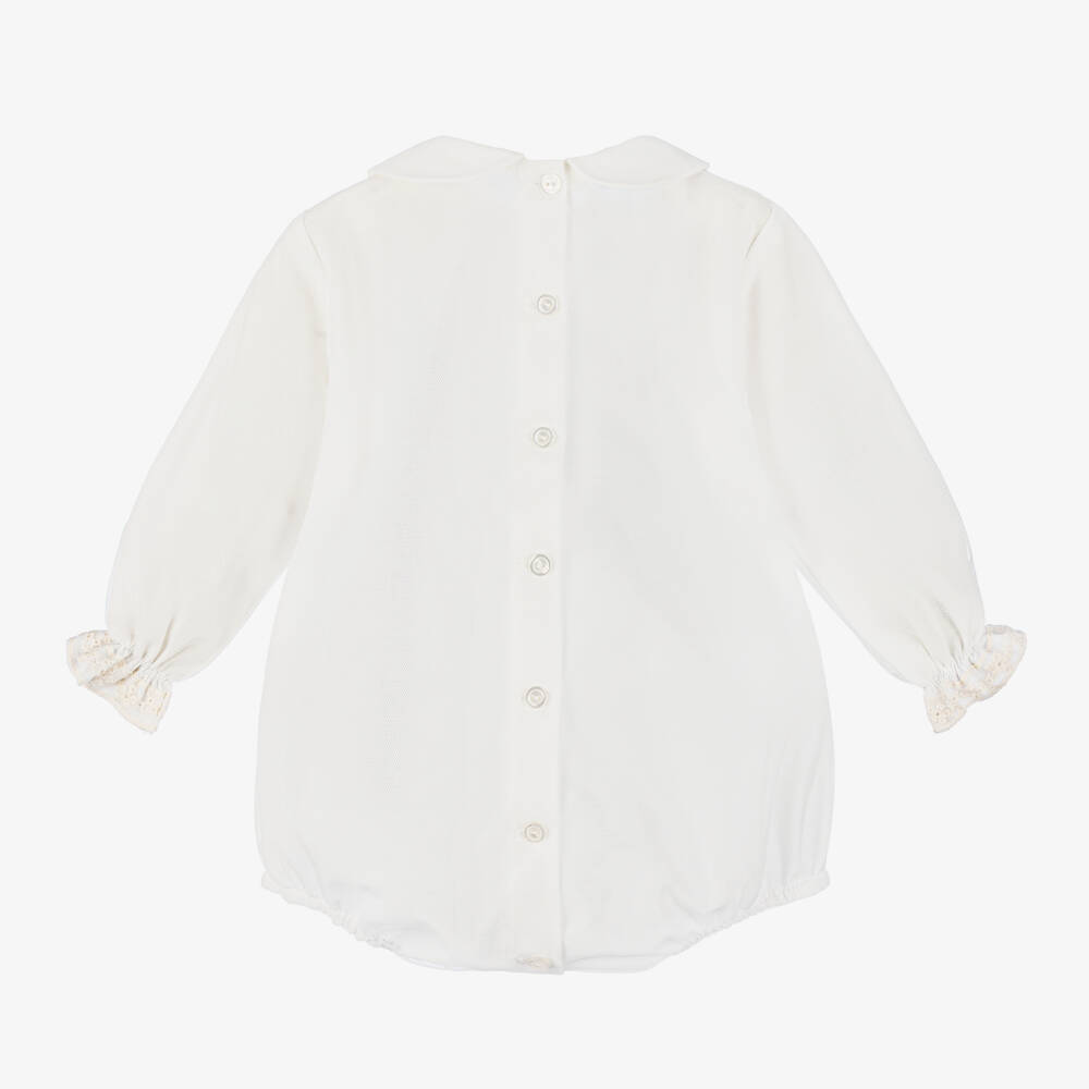 Artesanía Granlei-Ivory Embroidered Tulle Baby Shortie | Childrensalon Outlet