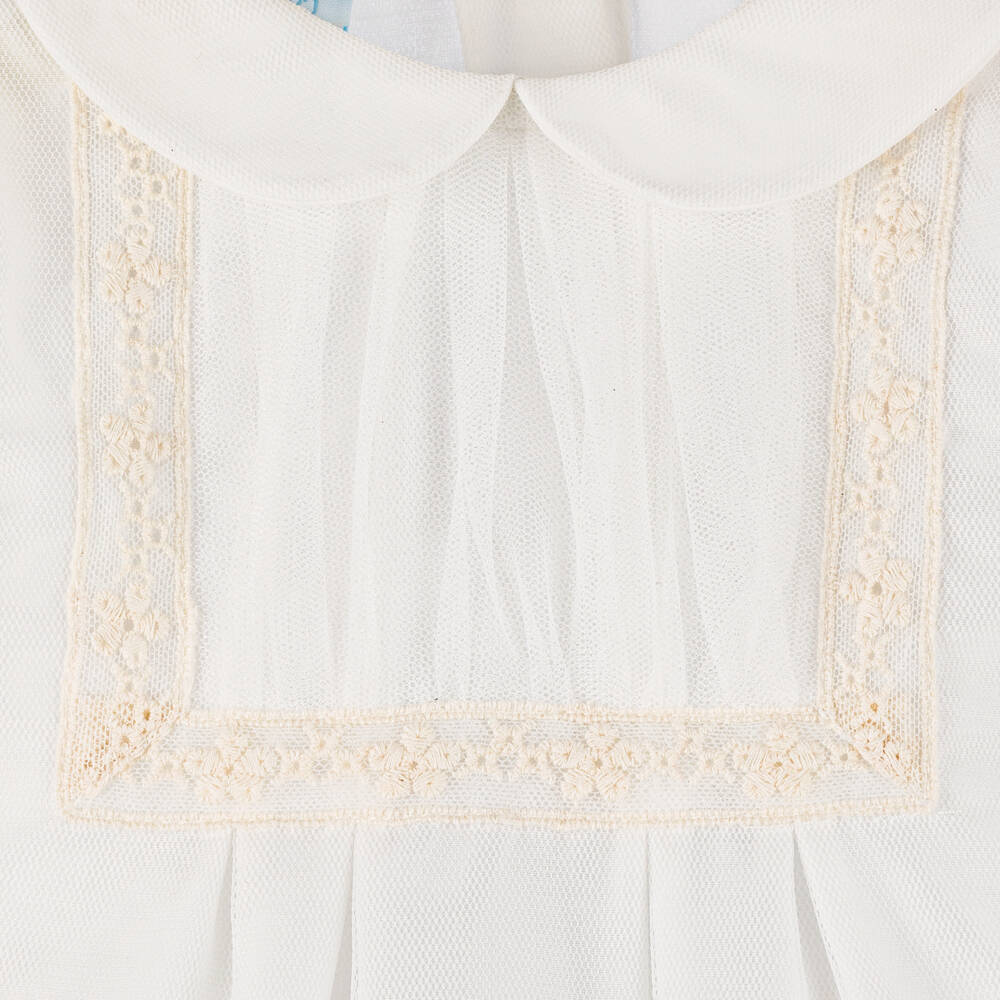 Artesanía Granlei-Ivory Embroidered Tulle Baby Shortie | Childrensalon Outlet