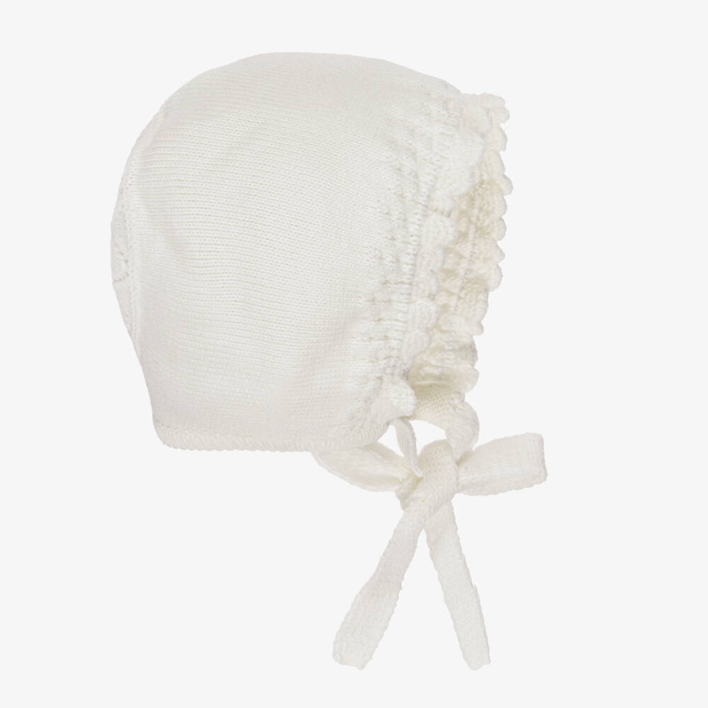 Artesanía Granlei-Ivory Knit Top & Lace Ceremony Gown & Bonnet | Childrensalon Outlet