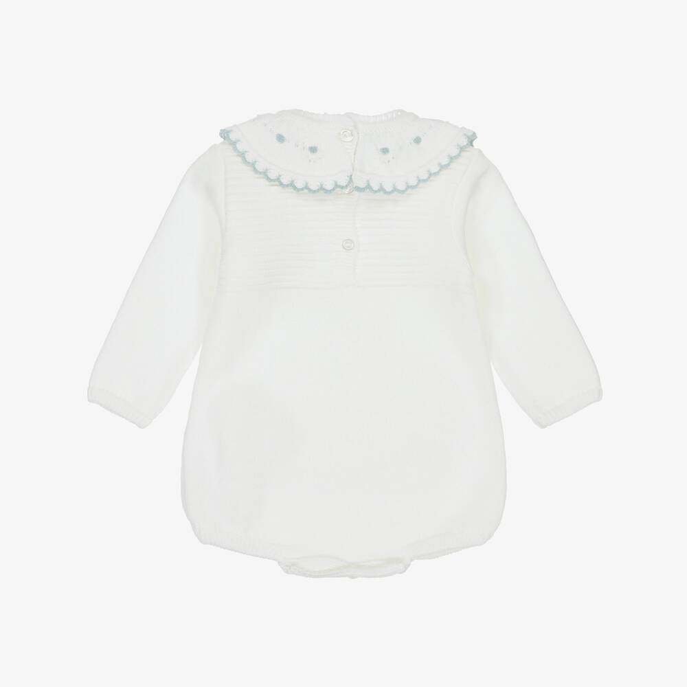 Artesanía Granlei-Ivory Knitted Shortie with Collar | Childrensalon Outlet