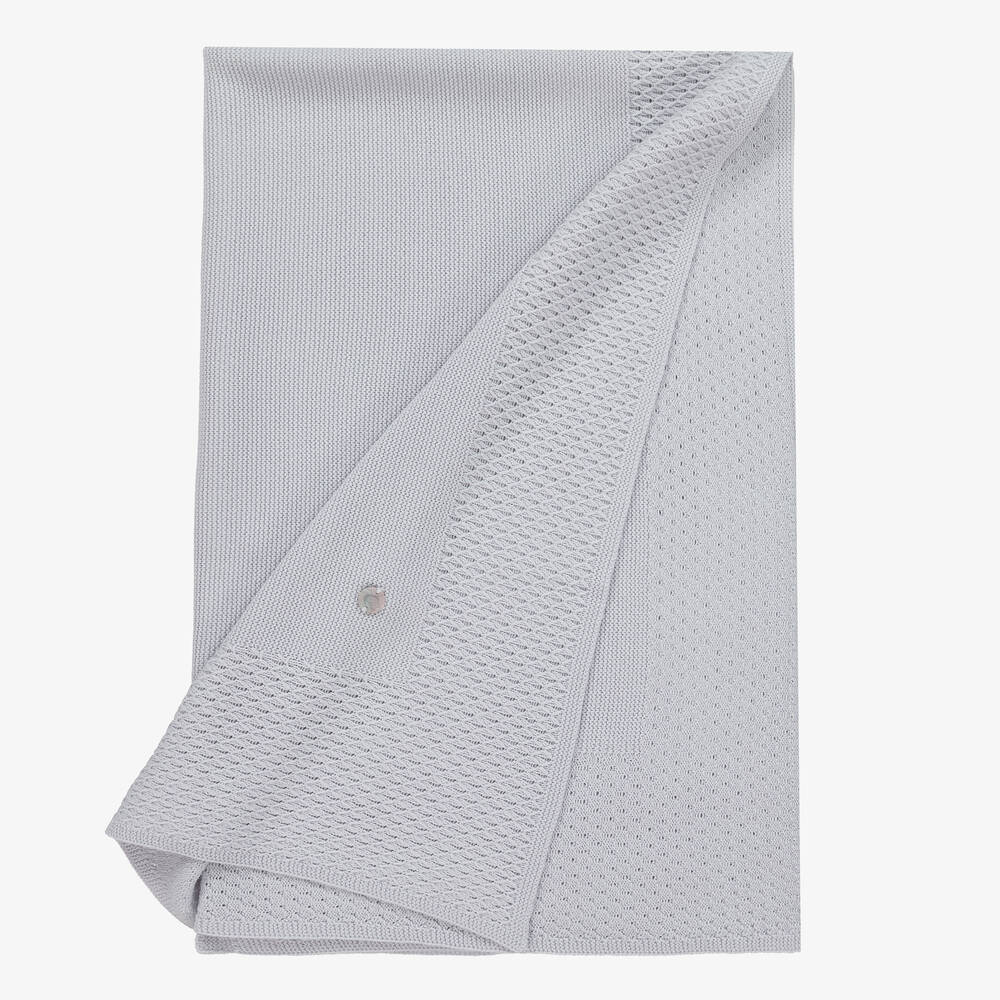Artesanía Granlei-Light Grey Knitted Blanket (104cm) | Childrensalon Outlet