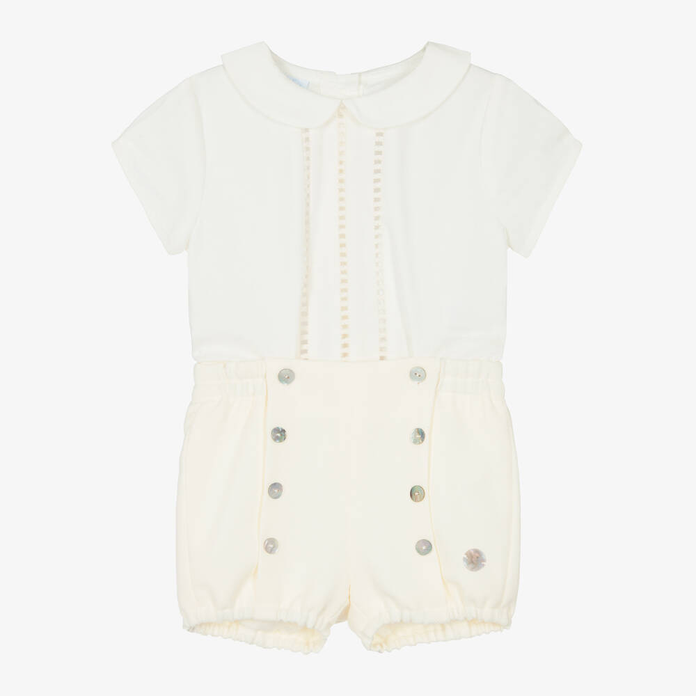 Artesanía Granlei-Little Gents Ivory Buster Ensemble | Childrensalon Outlet