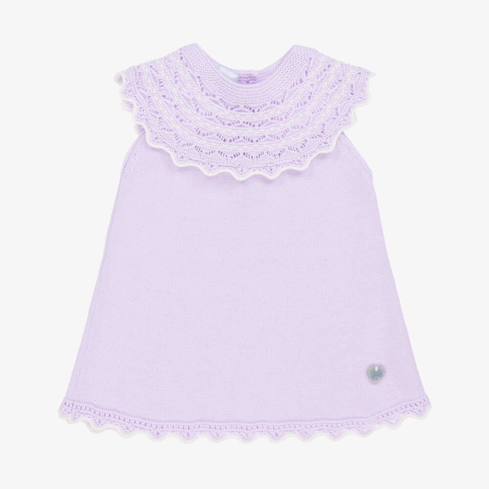 Artesanía Granlei-Little Ladies Lilac Knit Dress | Childrensalon Outlet