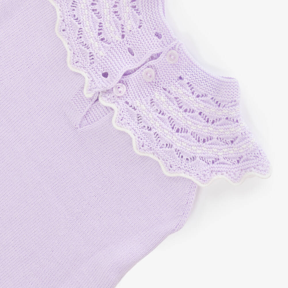 Artesanía Granlei-Little Ladies Lilac Knit Dress | Childrensalon Outlet