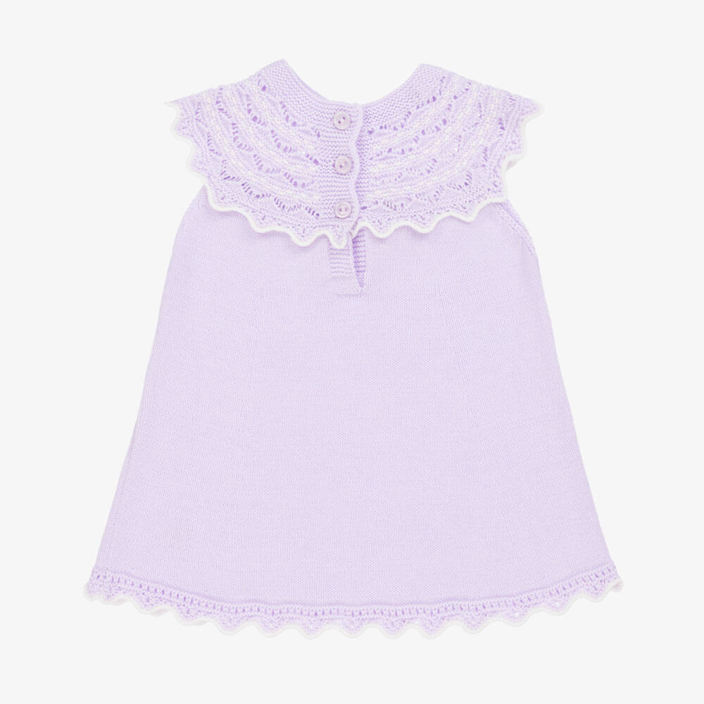 Artesanía Granlei-Little Ladies Lilac Knit Dress | Childrensalon Outlet