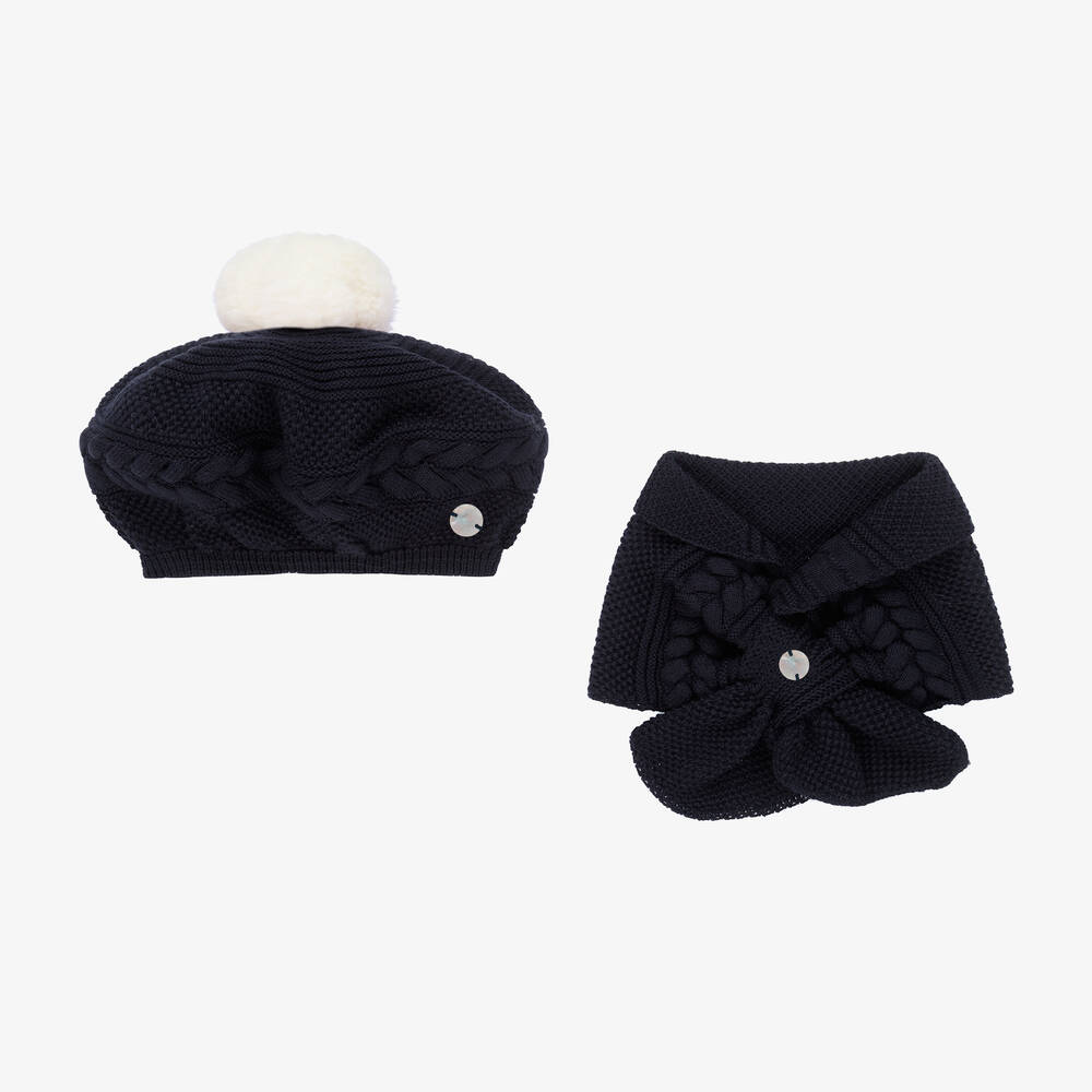 Artesanía Granlei - Navy Blue Hat & Scarf Set | Childrensalon