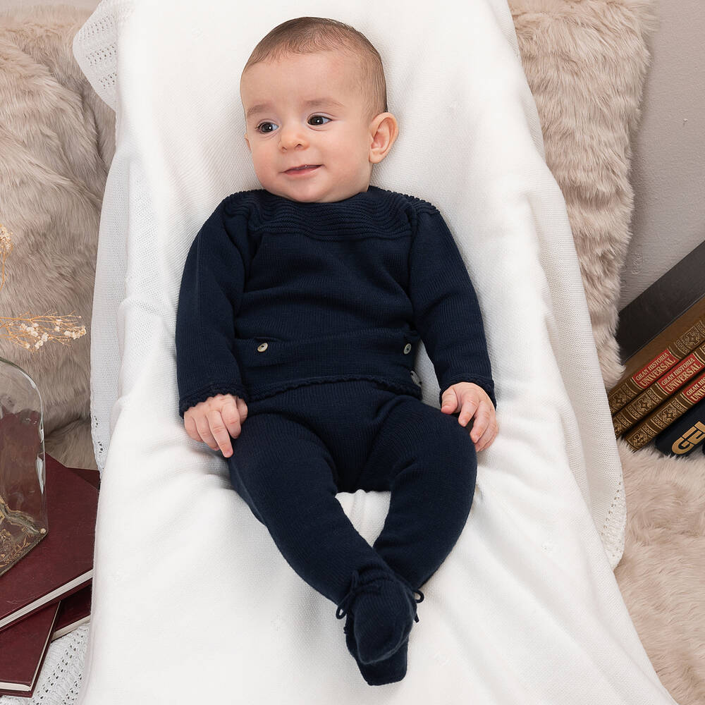 Navy blue baby grow hotsell