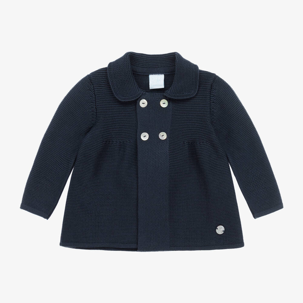 Artesania Granlei Navy Blue Knitted Baby Cardigan Childrensalon Outlet
