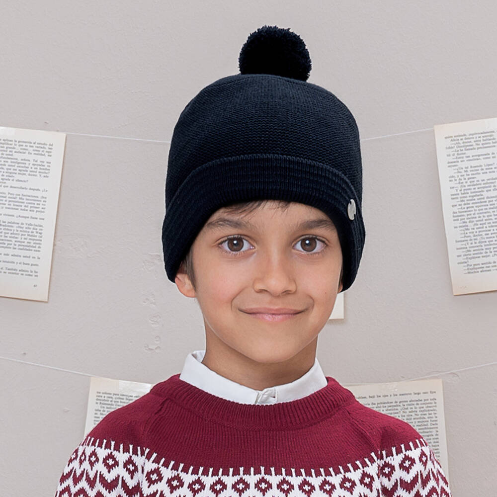 ارتيزانيا  غرانلي-قبعة بوم-بوم محبوكة لون كحلي | Childrensalon Outlet