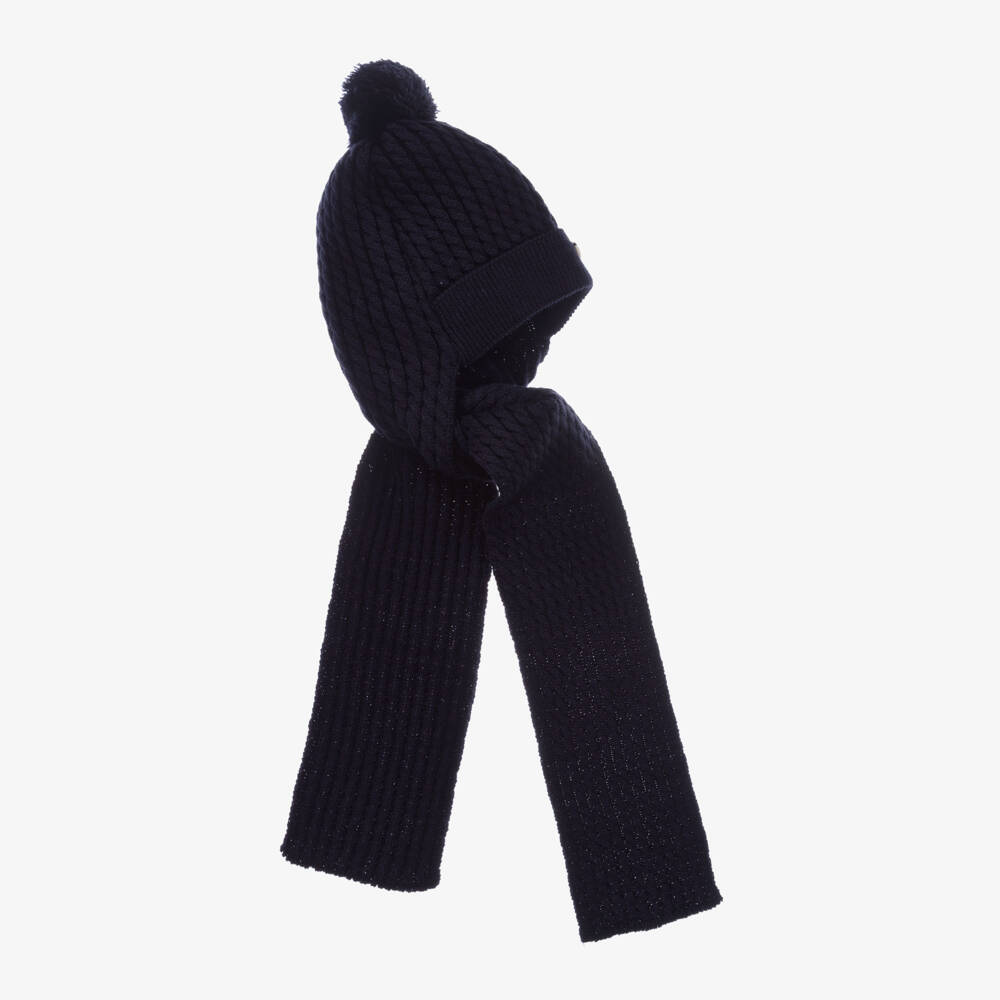 Artesanía Granlei-Navy Blue Knitted Pom-Pom Hat | Childrensalon Outlet
