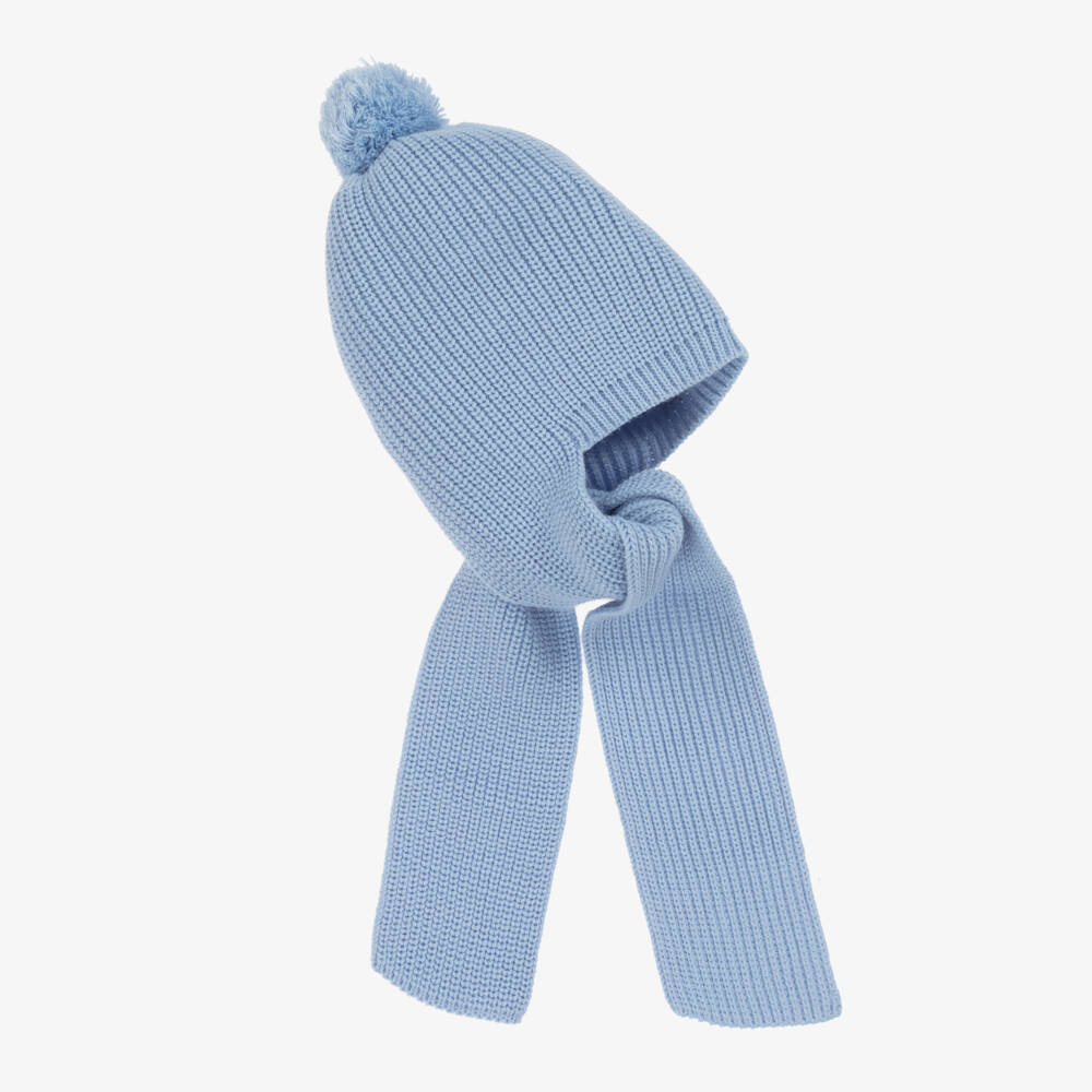 Artesanía Granlei-Мягкий голубой вязаный комплект шапка и шарф для малышей | Childrensalon Outlet
