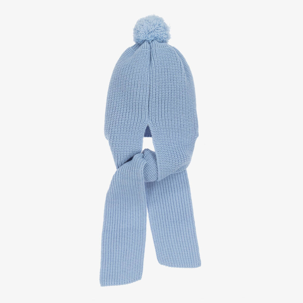 Artesanía Granlei-Мягкий голубой вязаный комплект шапка и шарф для малышей | Childrensalon Outlet