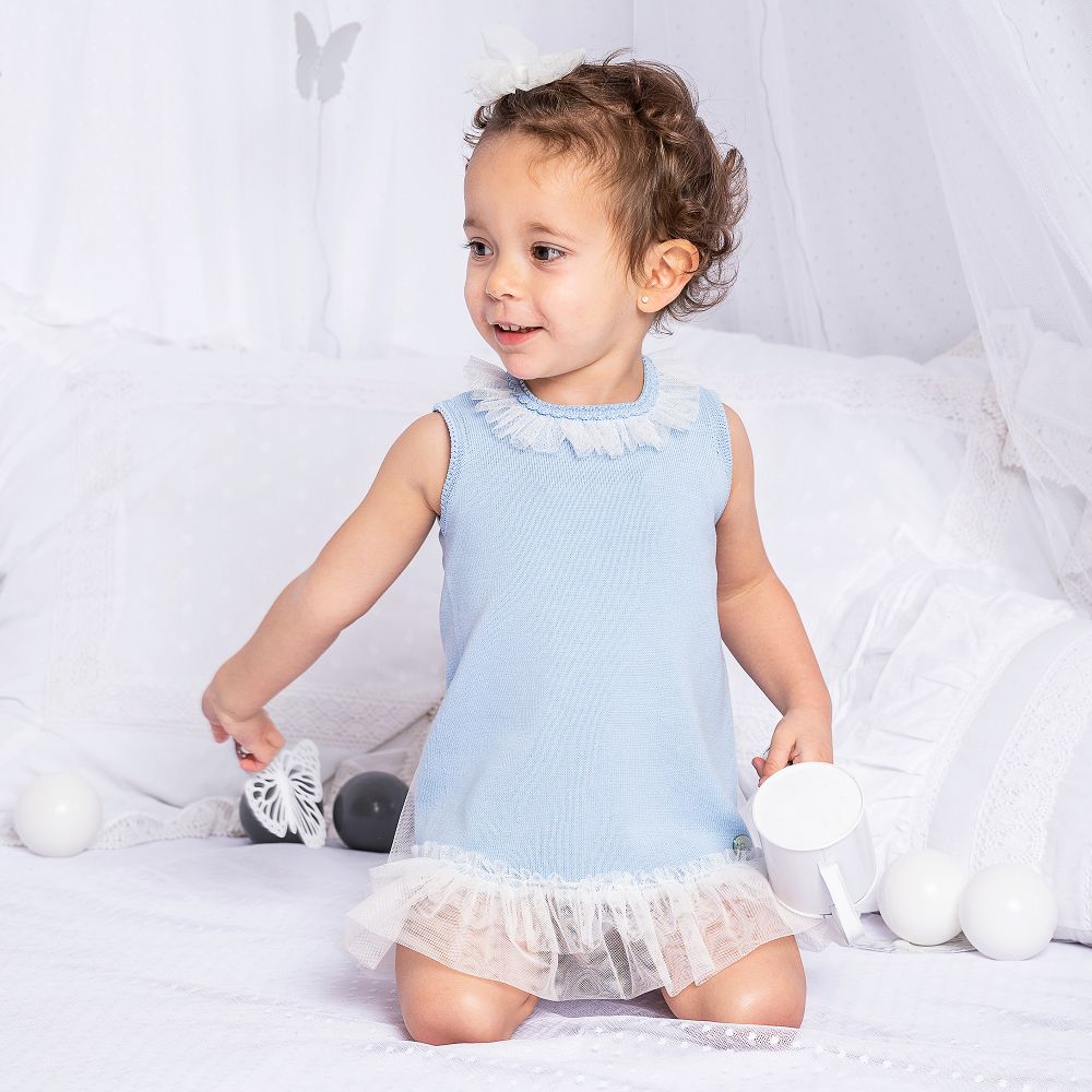 Artesan a Granlei Pale Blue Knitted Dress Childrensalon Outlet