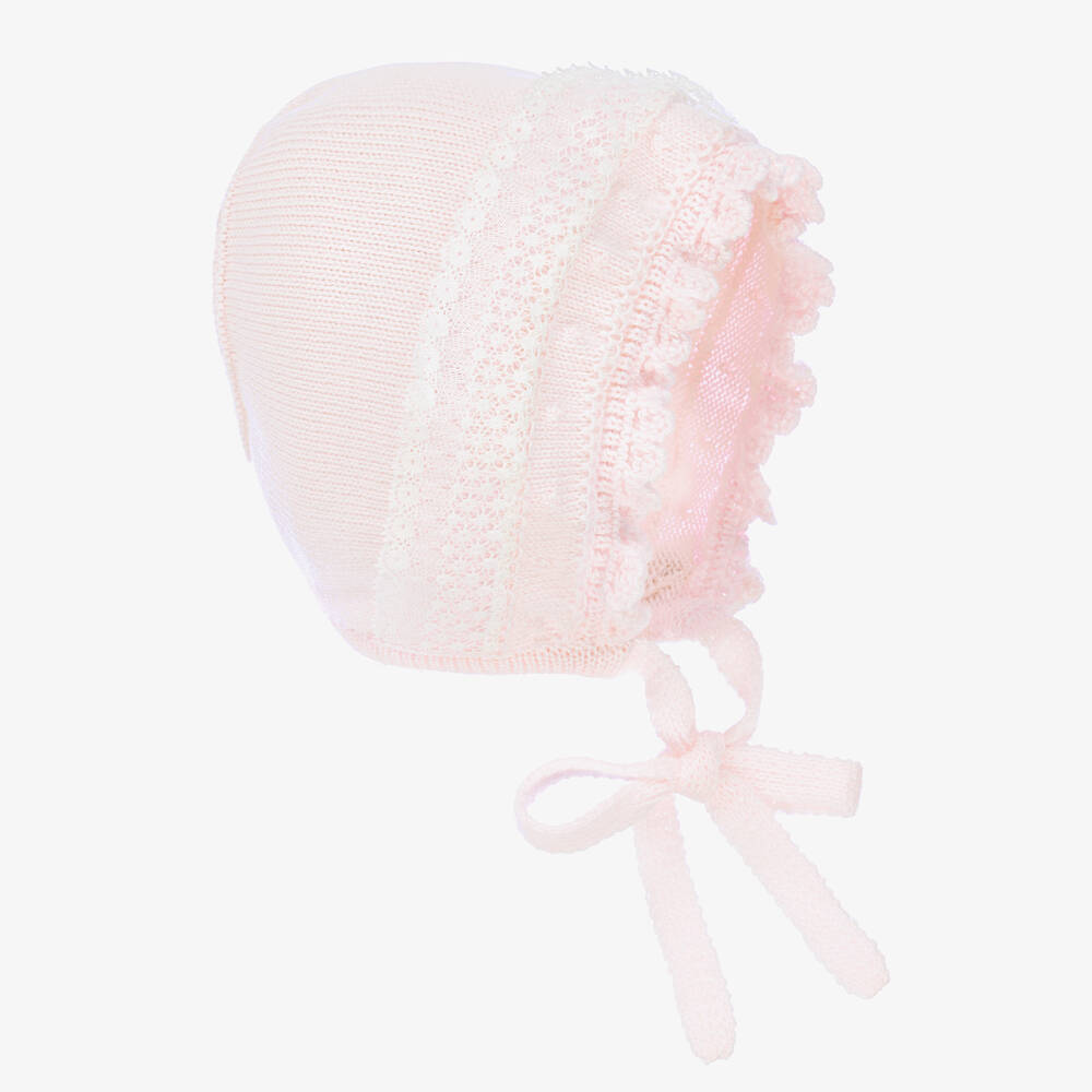 Artesanía Granlei - Bonnet rose pâle en maille bébé | Childrensalon