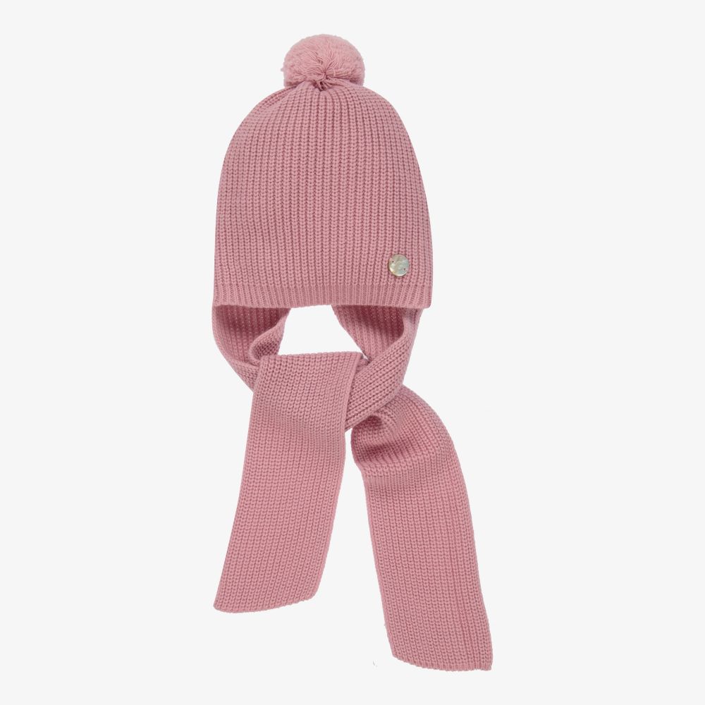 Artesanía Granlei - Pink Hat & Attached Scarf | Childrensalon