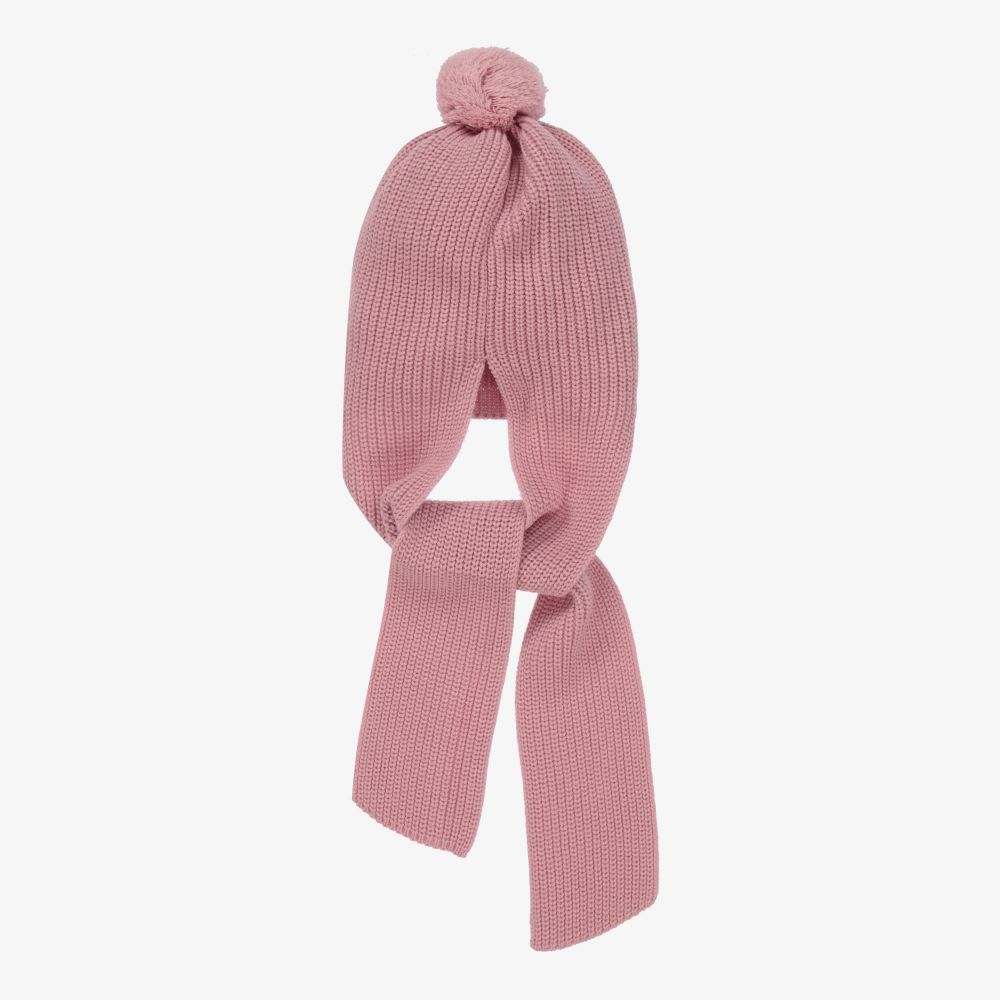 Artesanía Granlei-Pink Hat & Attached Scarf | Childrensalon Outlet