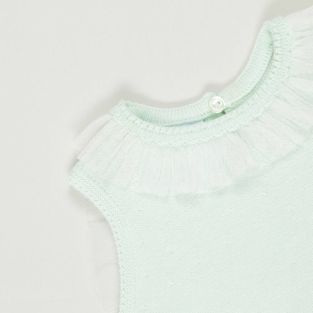 Artesanía Granlei-Preloved Girls Green Knitted & Tulle Dress (18 months) | Childrensalon Outlet