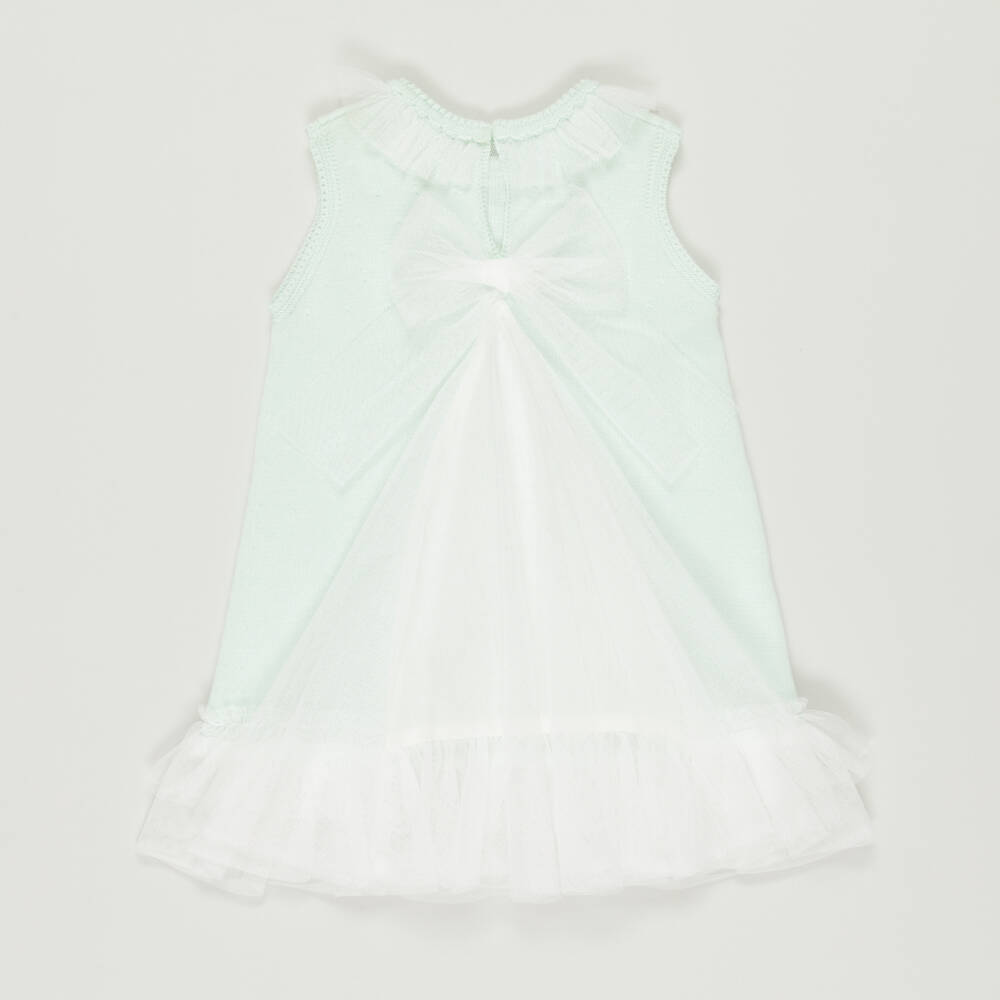 Artesanía Granlei-Preloved Girls Green Knitted & Tulle Dress (18 months) | Childrensalon Outlet