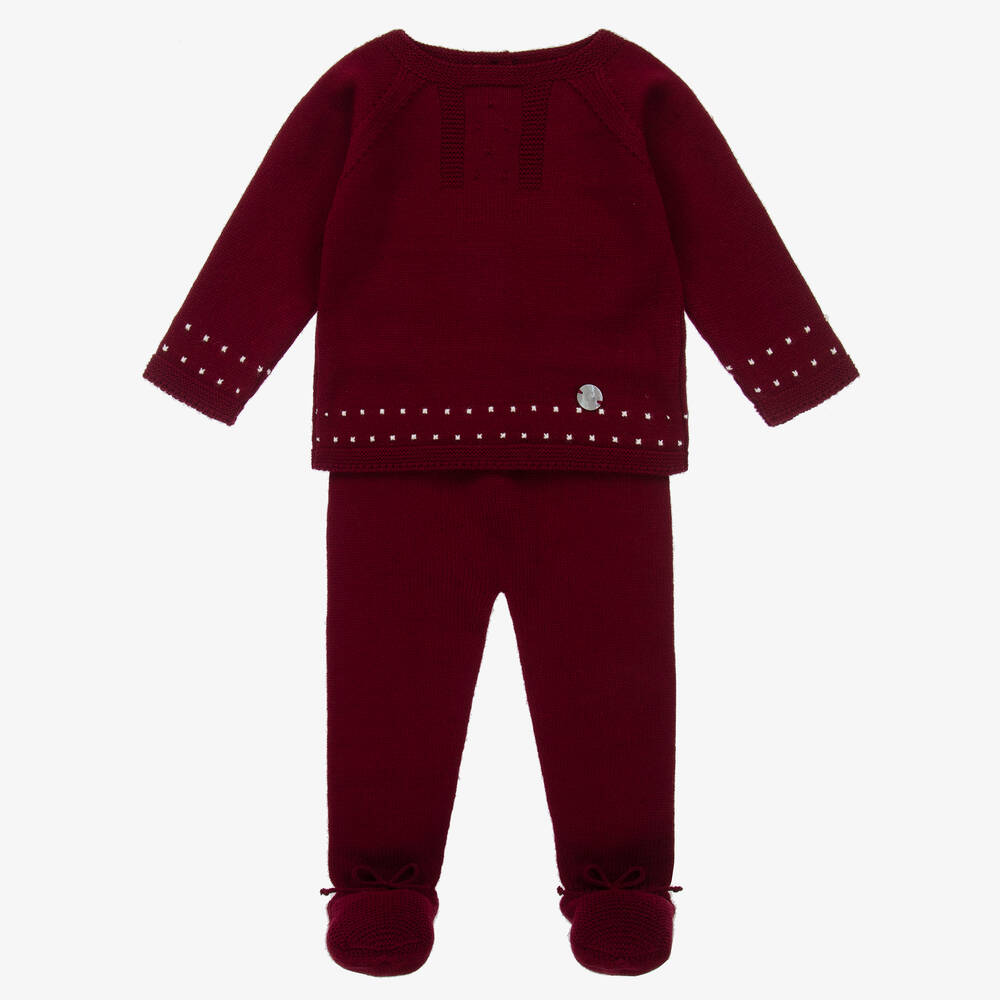 Artesanía Granlei - Roter Strickstrampler (2-teilig) | Childrensalon