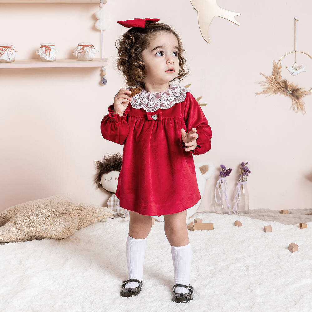 Baby red 2025 velvet dress