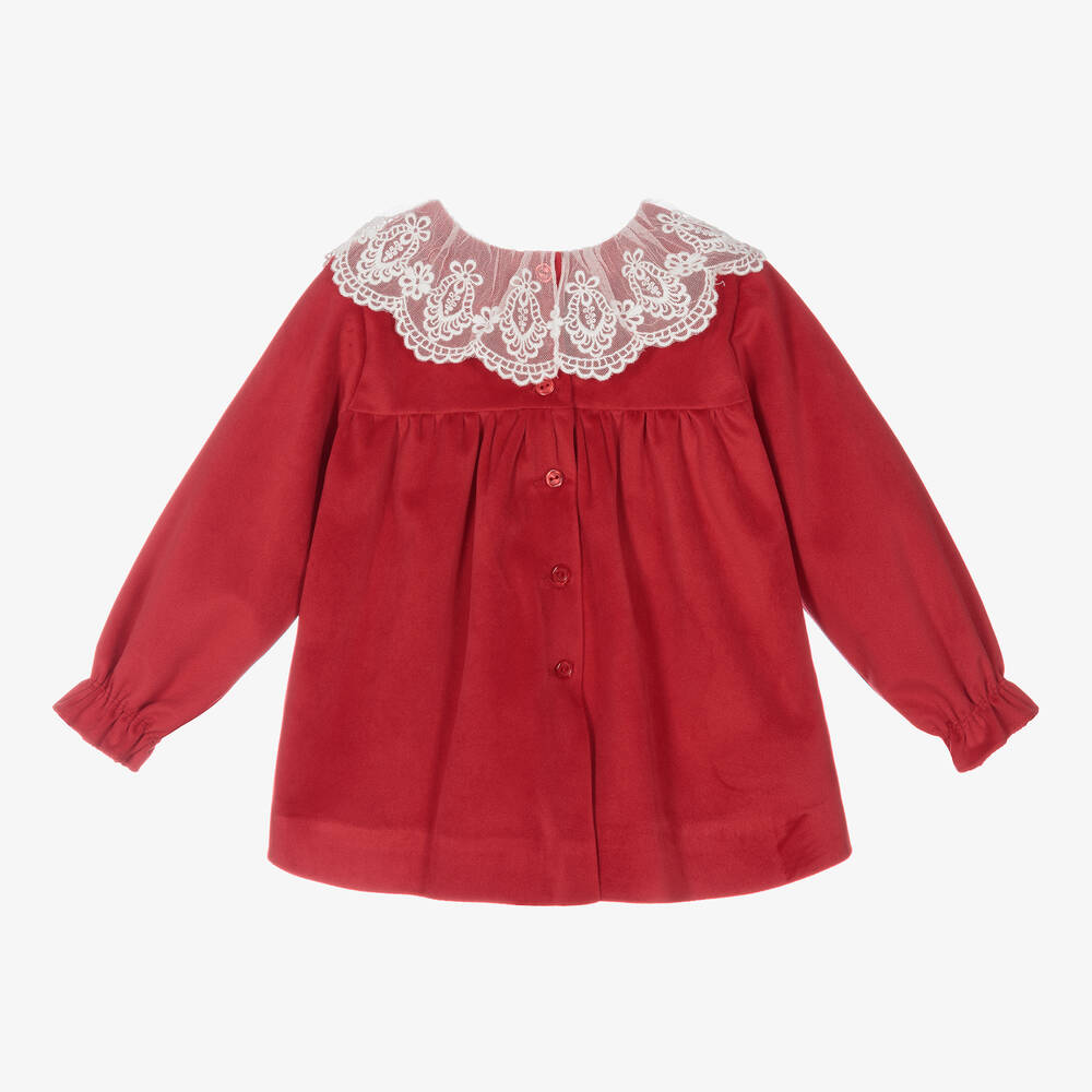 Artesan a Granlei Red Velvet Baby Dress