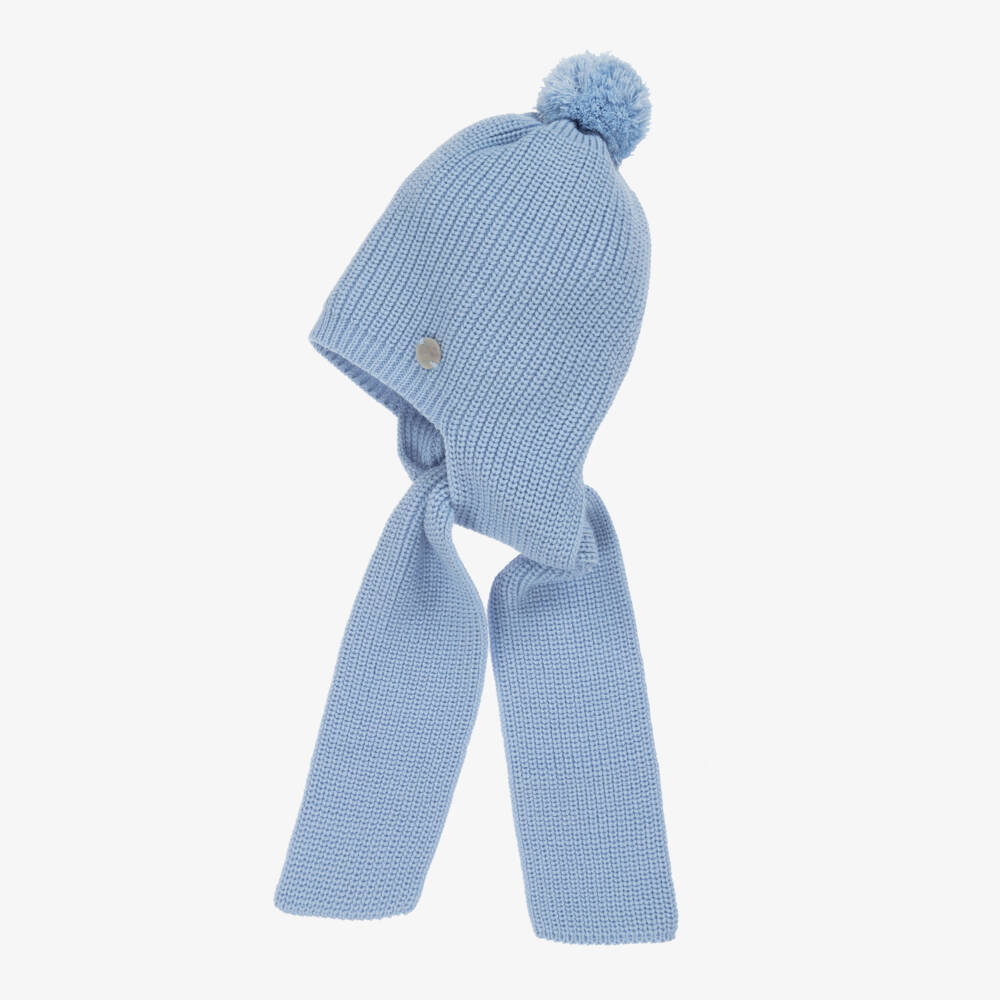 Artesanía Granlei-Soft Blue Knitted Baby Hat Scarf | Childrensalon Outlet
