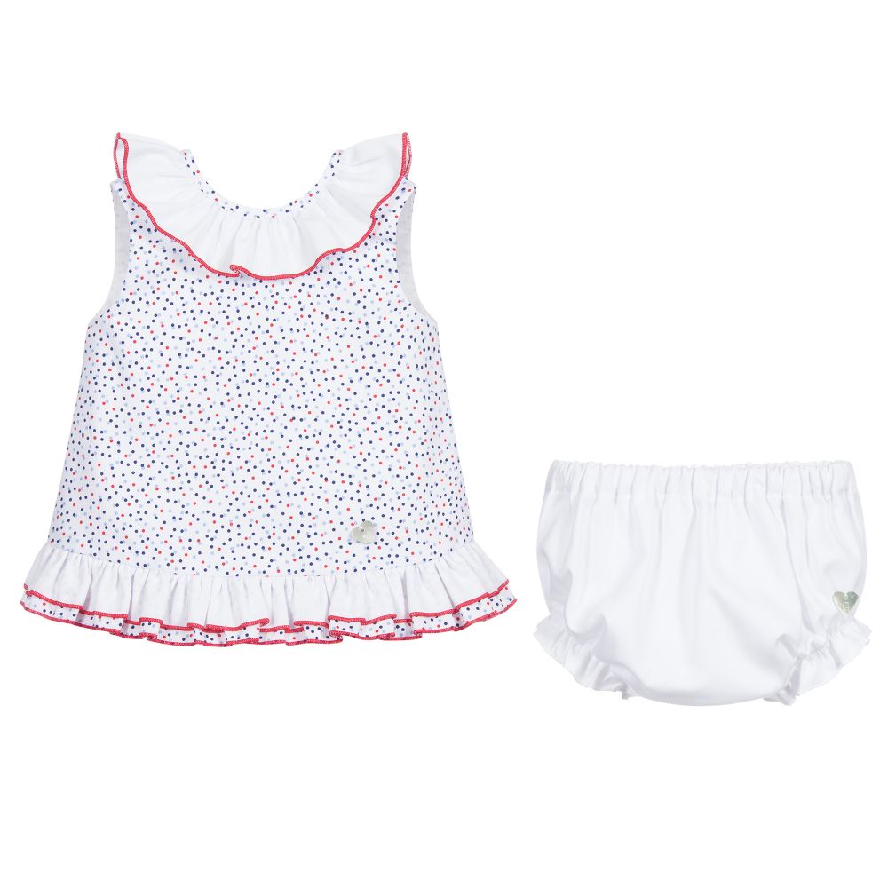 Artesanía Granlei-White Cotton Dress & Knickers | Childrensalon Outlet