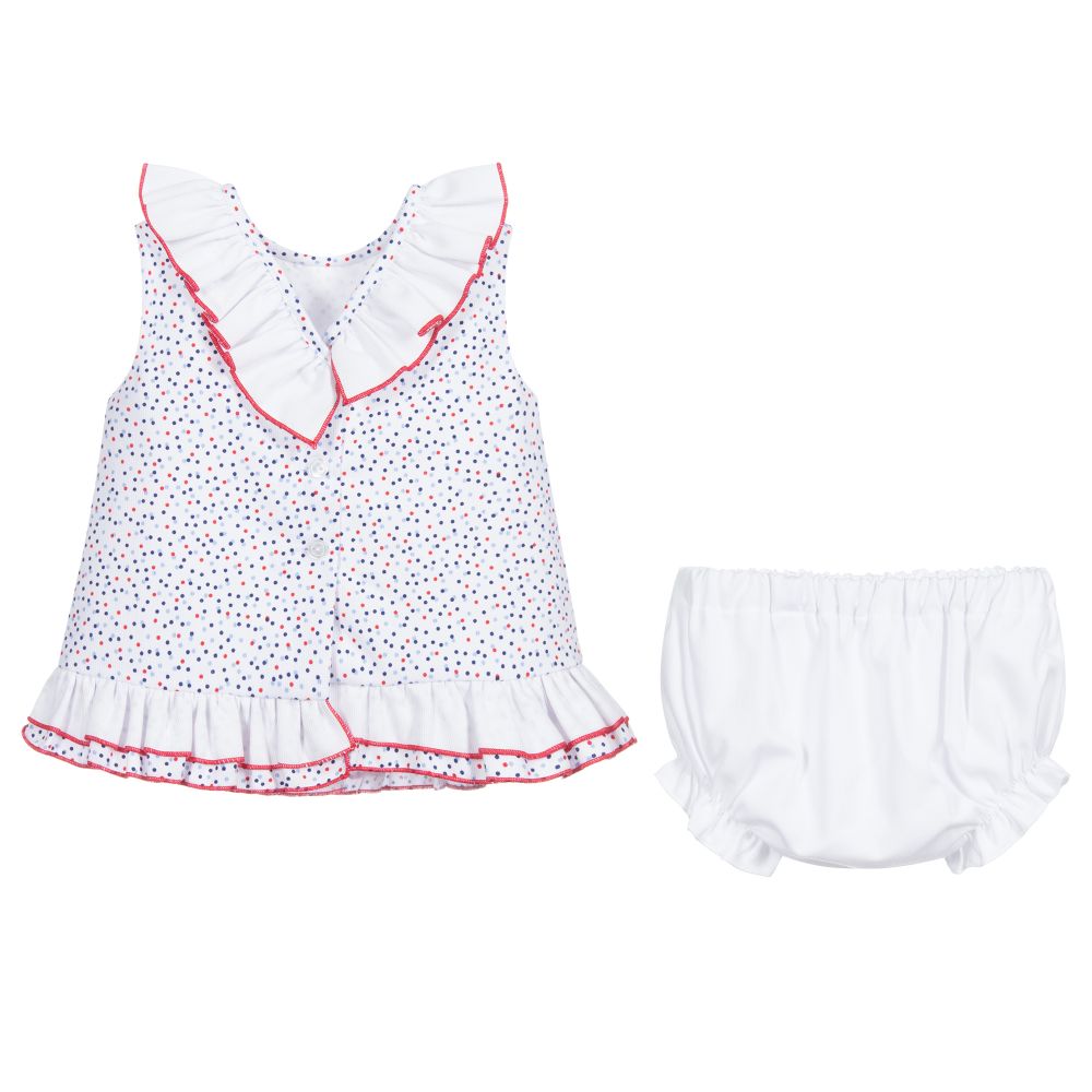 Artesanía Granlei-White Cotton Dress & Knickers | Childrensalon Outlet