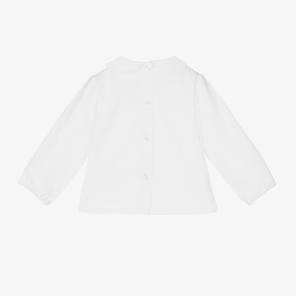 Artesanía Granlei-Белый топ и серый полукомбинезон для малышей | Childrensalon Outlet