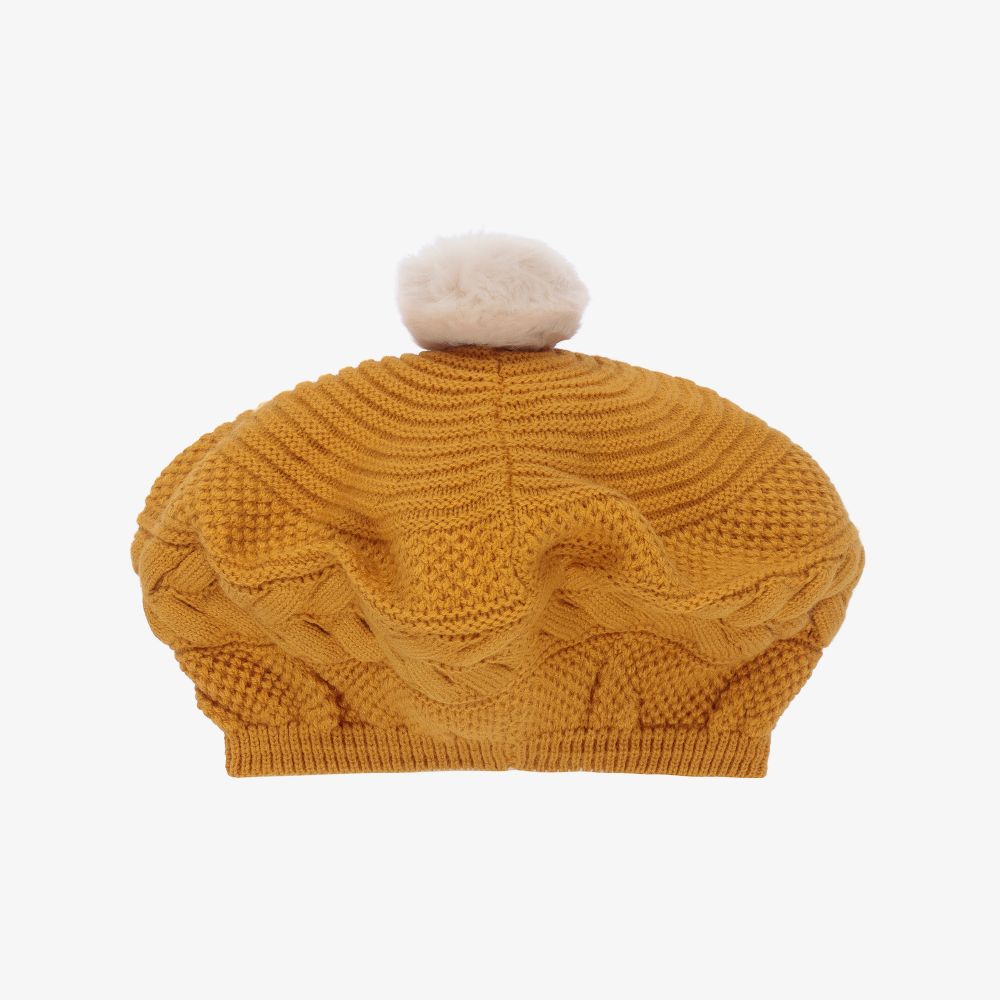 Artesanía Granlei-Желтый вязаный берет и шарф | Childrensalon Outlet