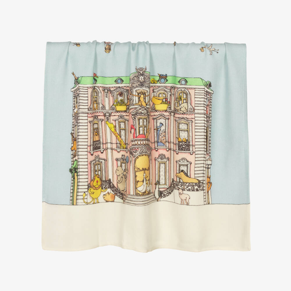 Atelier Choux Paris-Blue Cashmere Blanket (120cm) | Childrensalon Outlet