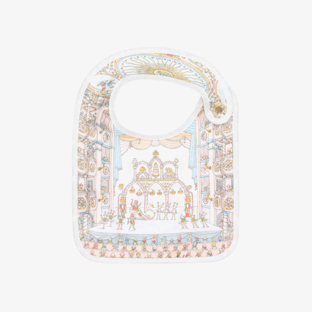 Atelier Choux Paris-Blue Organic Cotton Opera Print Bib | Childrensalon Outlet