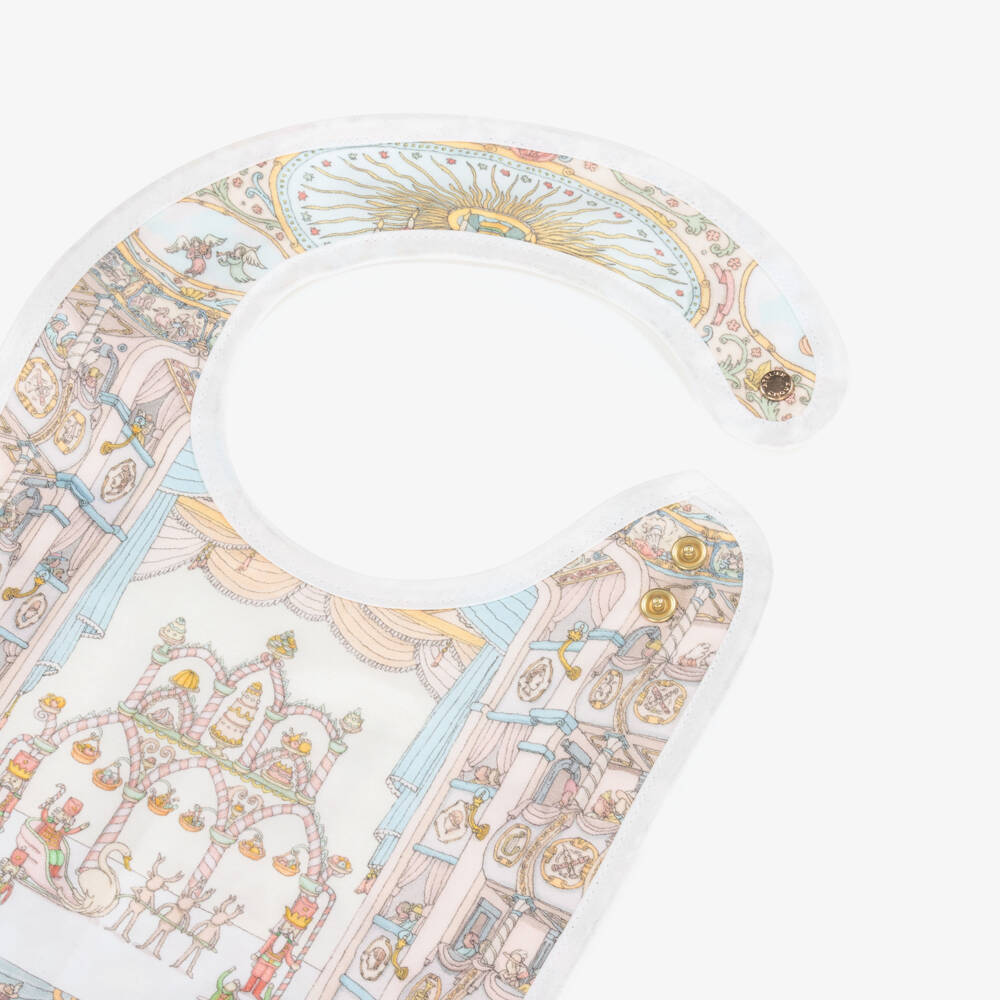 Atelier Choux Paris-Blue Organic Cotton Opera Print Bib | Childrensalon Outlet