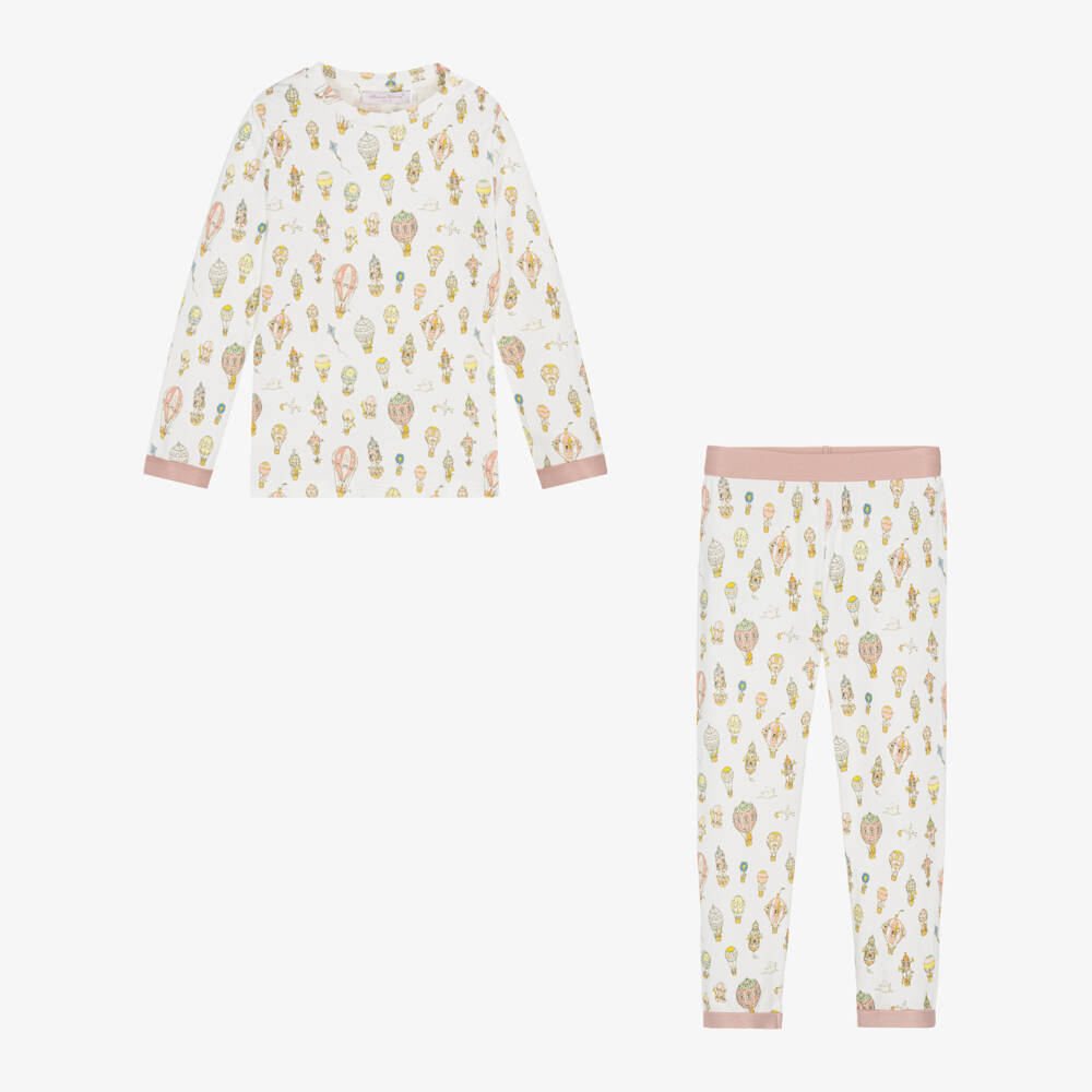 Atelier Choux Paris-Girls Ivory Balloon Print Lounge Set | Childrensalon Outlet