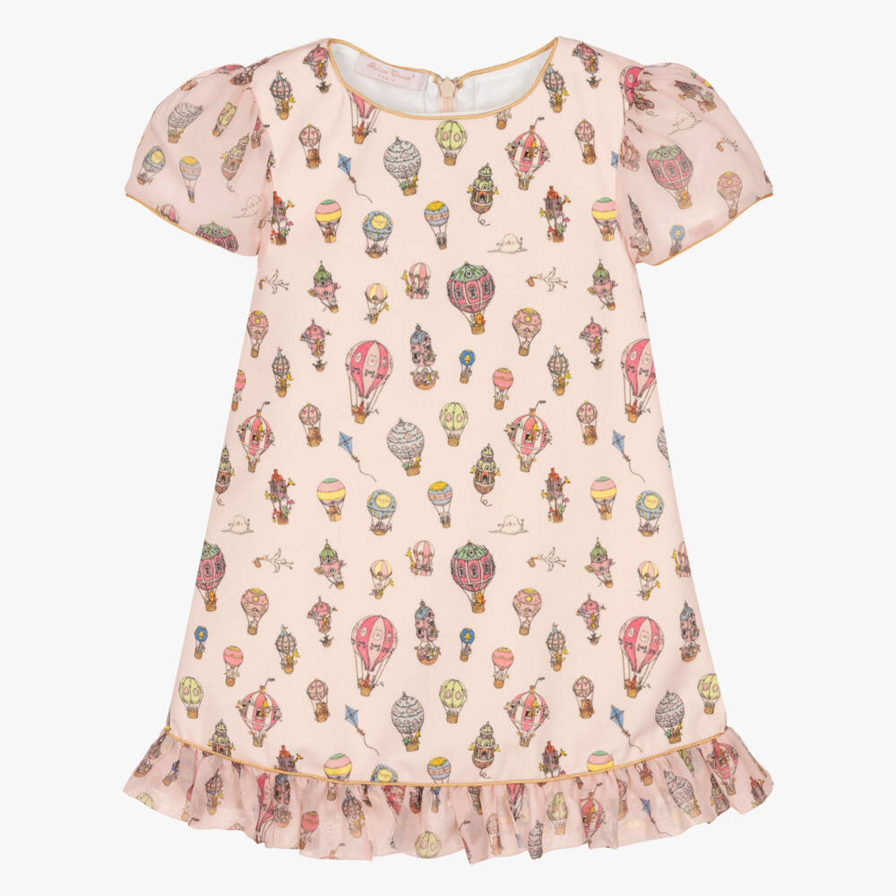 Atelier Choux Paris-Платье из бархата с принтом воздушных шаров для девочек | Childrensalon Outlet