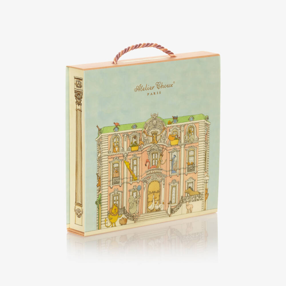 Atelier Choux Paris-Girls Pink Floral Cotton Swaddle (97cm) | Childrensalon Outlet