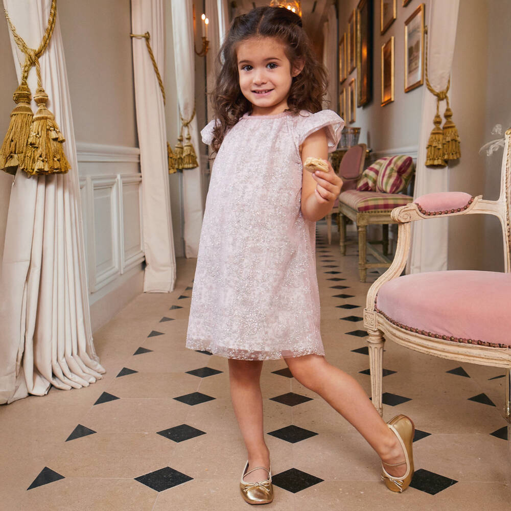 Atelier Choux Paris-Платье для девочек с блестками розовое | Childrensalon Outlet
