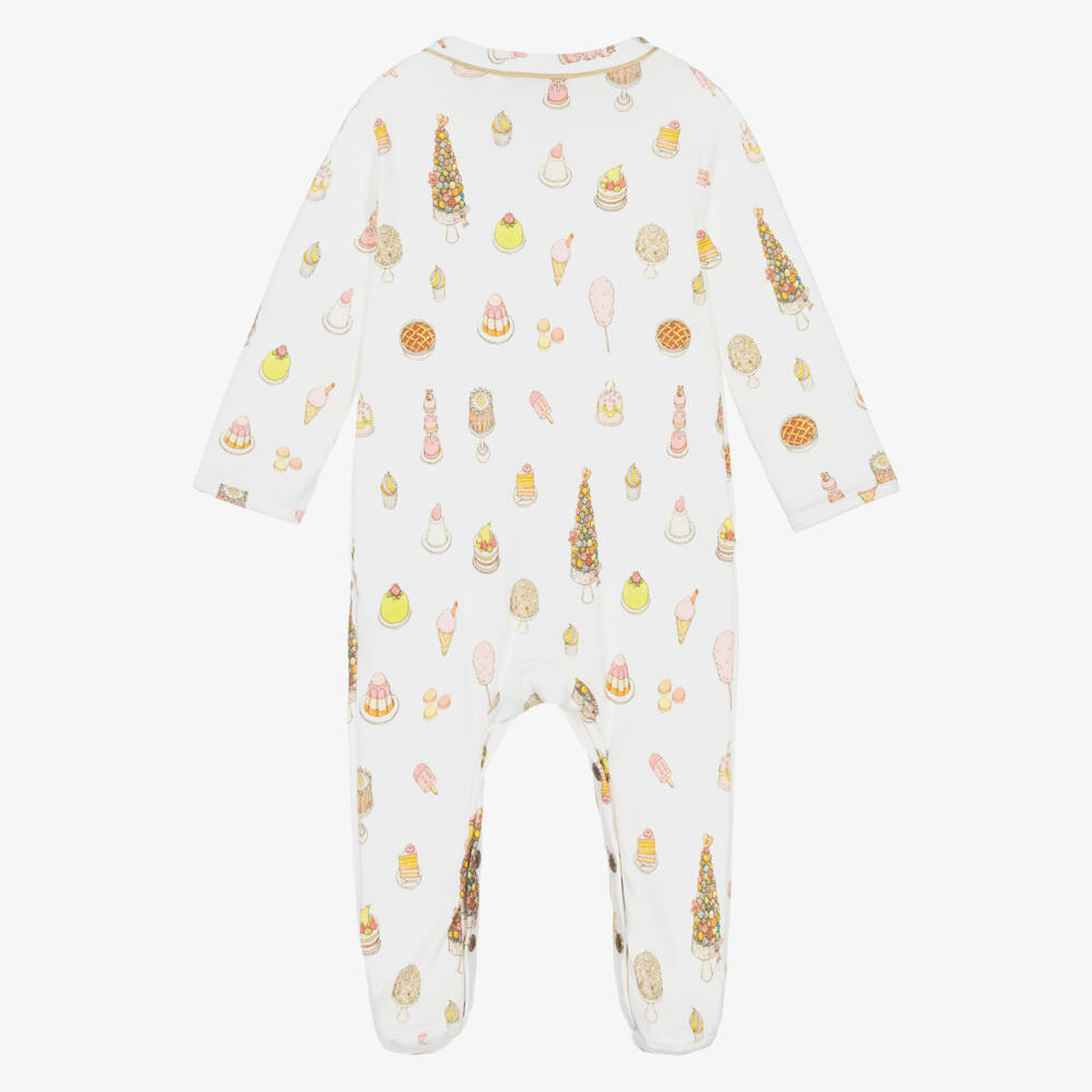 Atelier Choux Paris-Ivory Cotton Sweet Treats Babygrow | Childrensalon Outlet