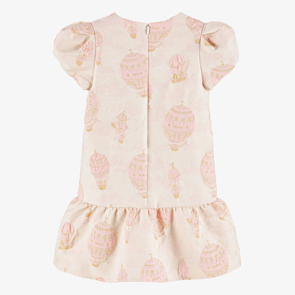 Atelier Choux Paris-Pink Balloon Jacquard Dress | Childrensalon Outlet