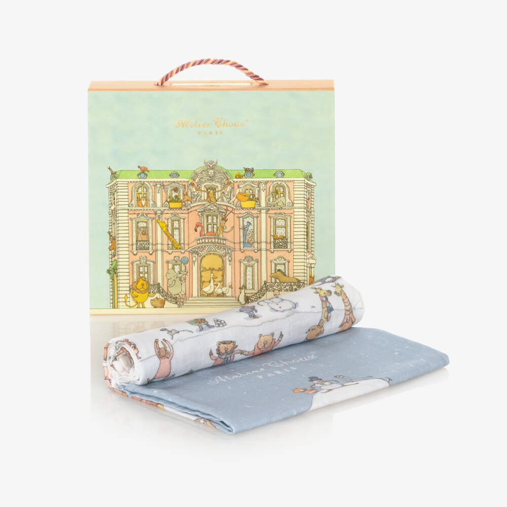 Atelier Choux Paris-White Winter Swaddle (97cm) | Childrensalon Outlet