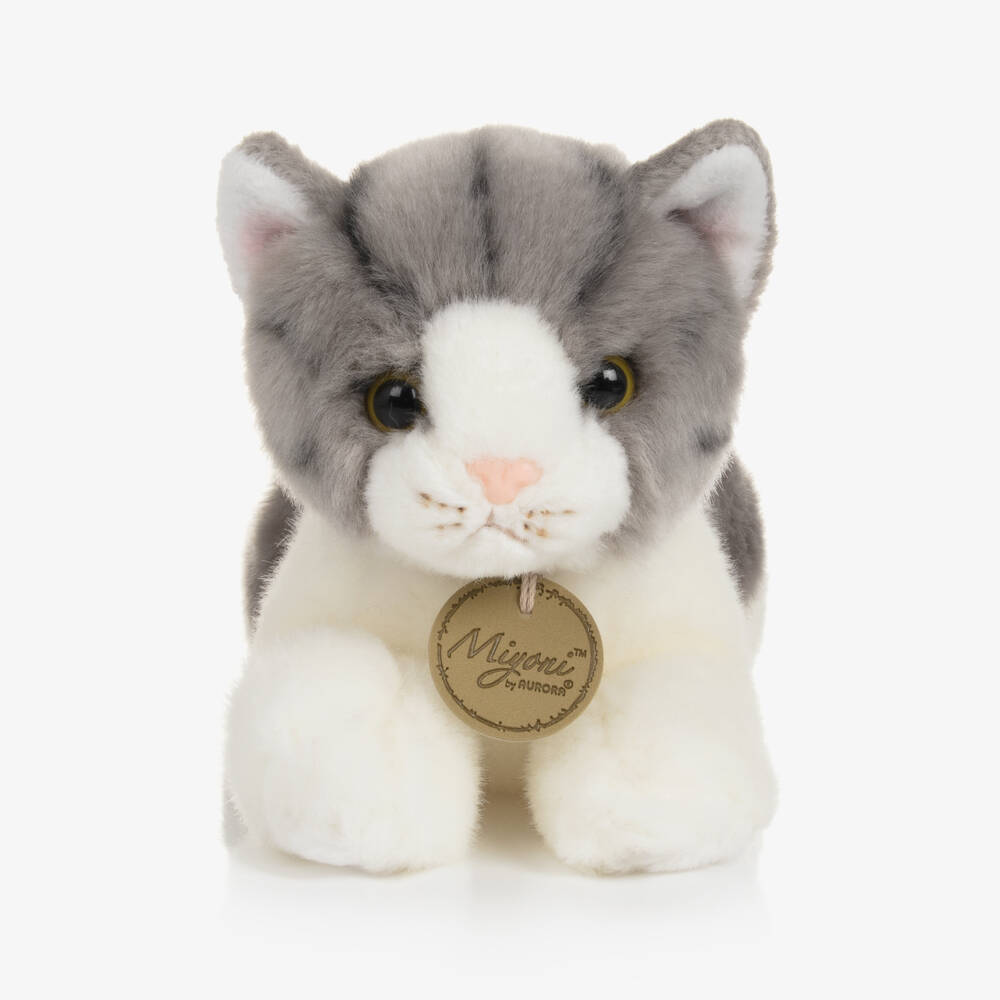 Aurora-Girls Kitten Plush in Soft Grey | Childrensalon Outlet