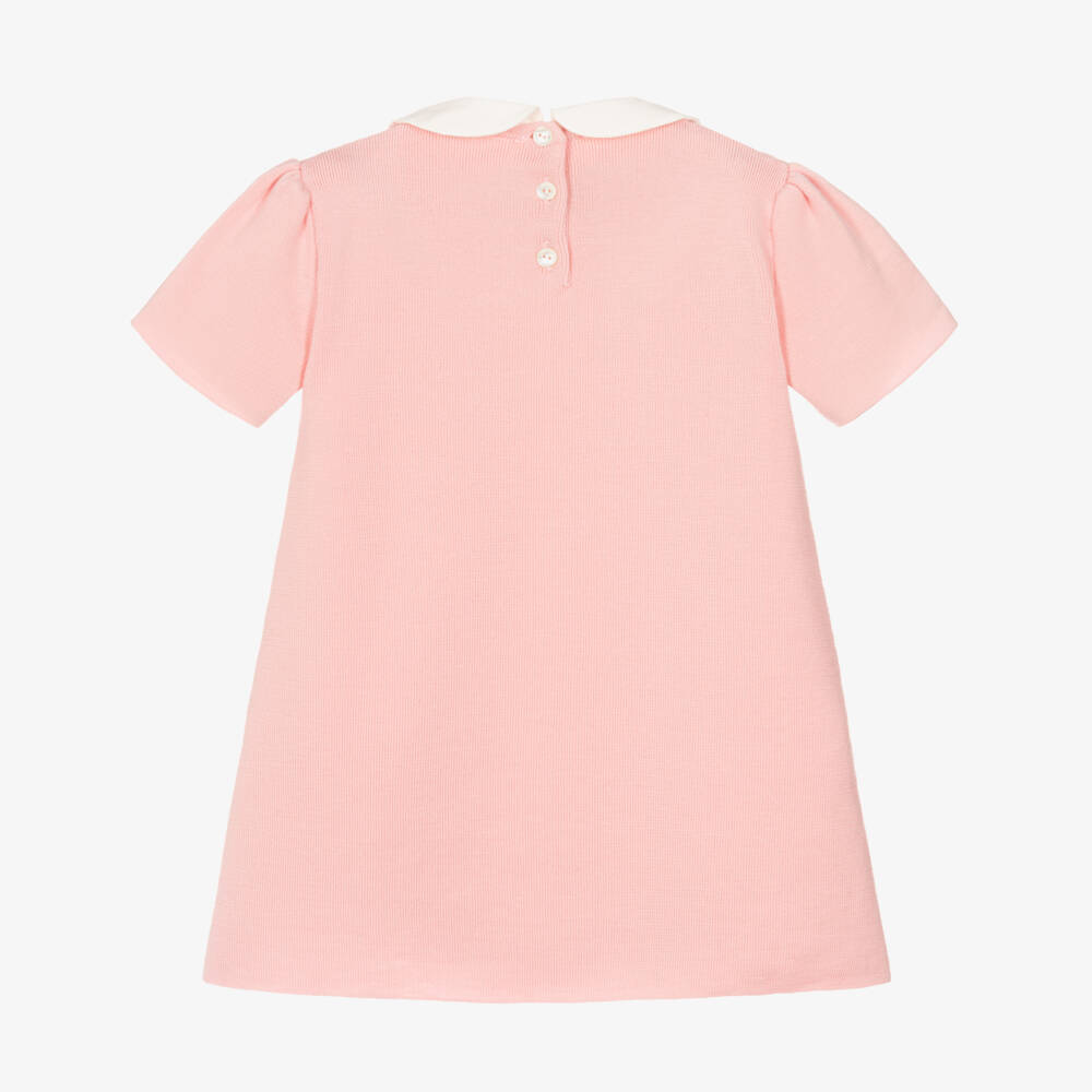 Fendi-Bab Girls Pink FF Logo Wool Knit Dress | Childrensalon Outlet