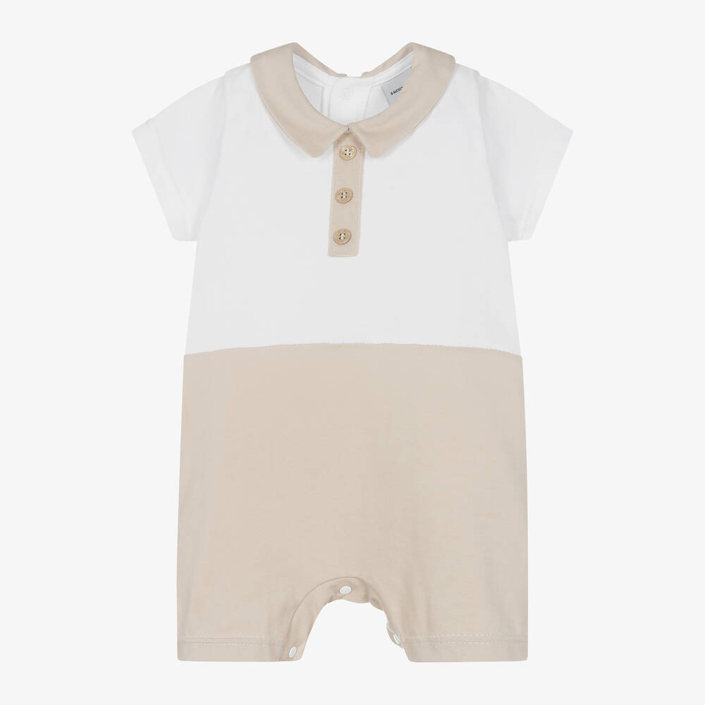 Babidu-Baby Boys Beige Cotton Shortie | Childrensalon Outlet