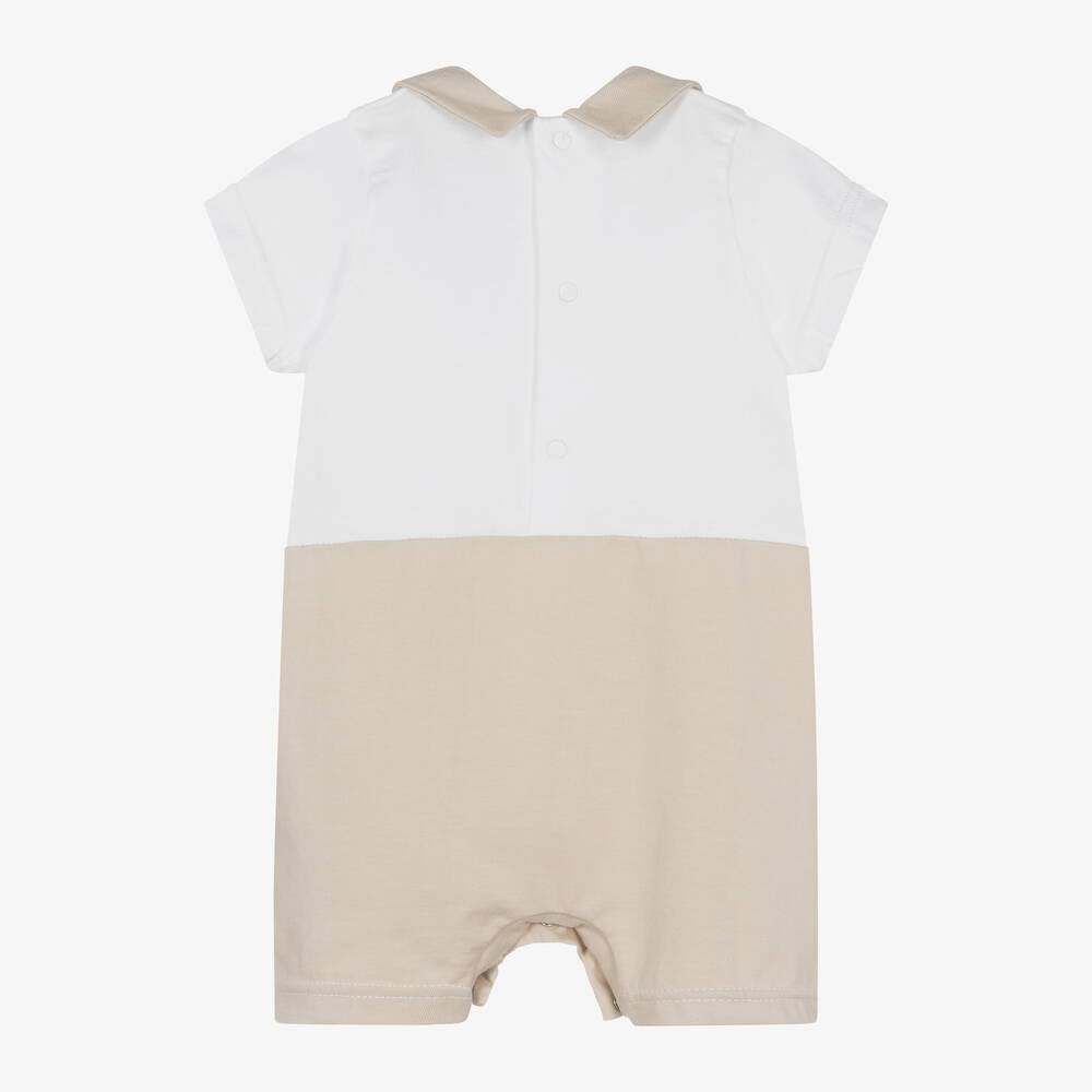 Babidu-Baby Boys Beige Cotton Shortie | Childrensalon Outlet