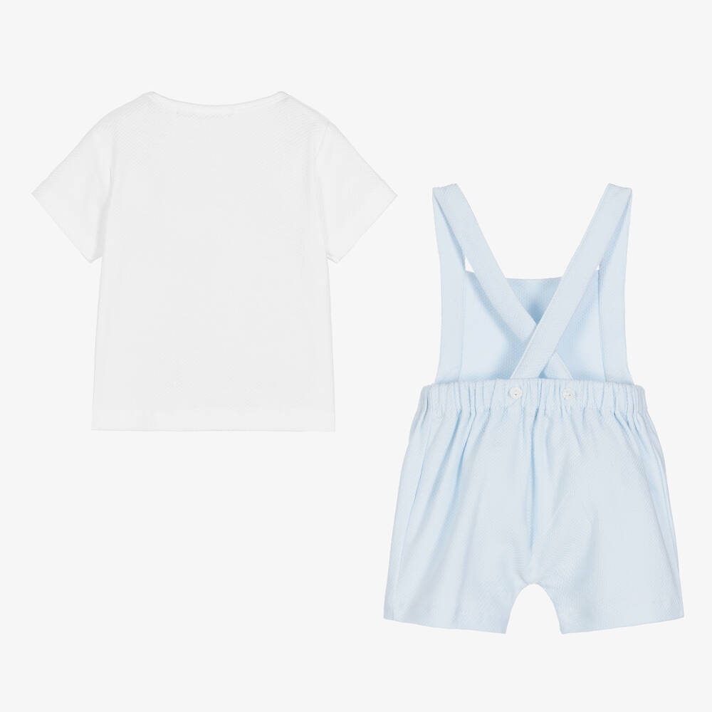 Babidu-Топ и голубой полукомбинезон из хлопка | Childrensalon Outlet