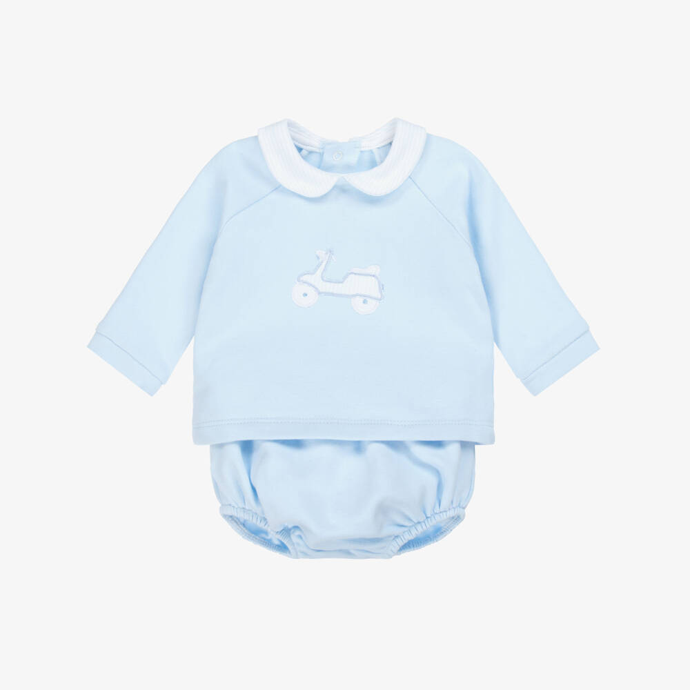 Babidu-طقم سكوتر قطني أزرق للأولاد | Childrensalon Outlet